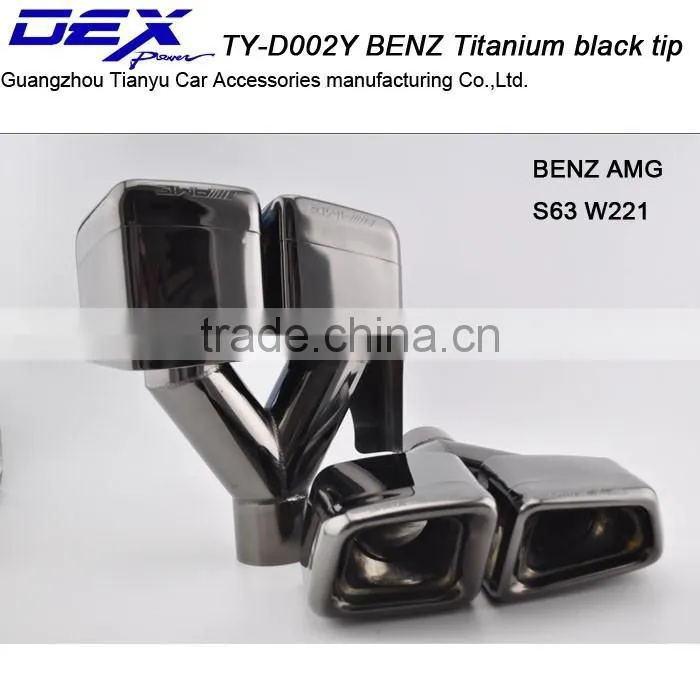 Car titanium black tip ben z e63 w221 exhaust pipe