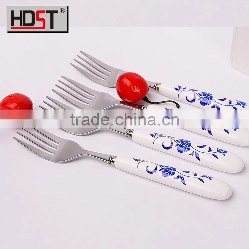 Elegance Silver 18/0 Gold Plated Spoon with ceramic handle for promotional gold spoon gift