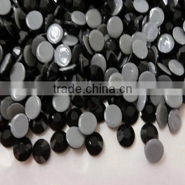 China factory wholesale decorative shiny leed free and multi size loose flat back hotfix black rhinestone for garment
