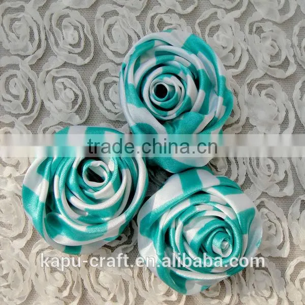 Cute handmade satin ribbon flower polka dots flowers