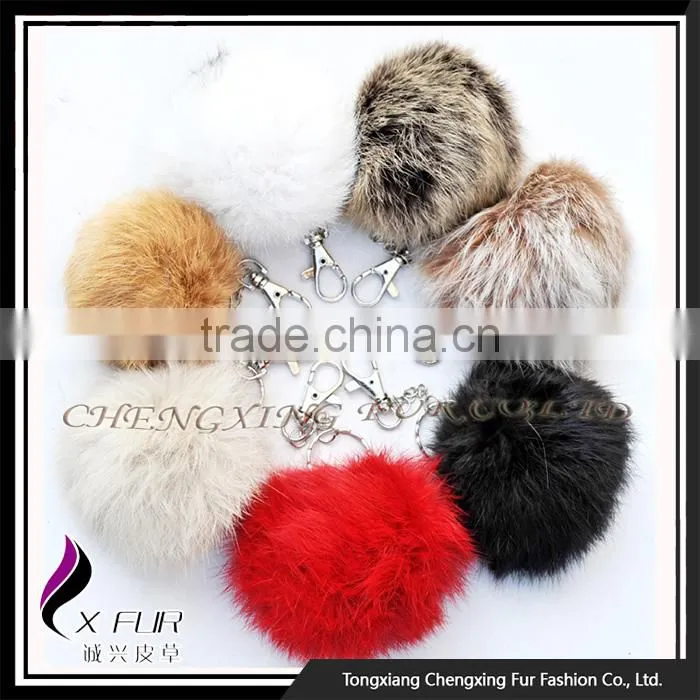 CX-R-36 China Wholesale OEM Fur Ball Rabbit Fur Keychain