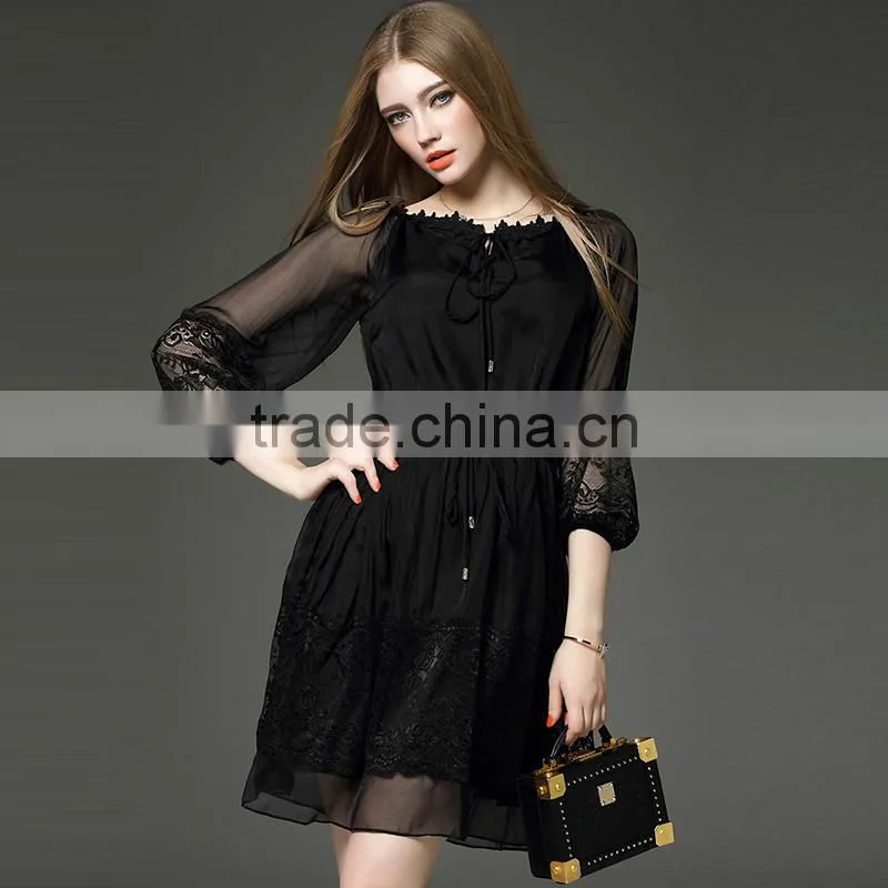 Maxnegio basic lace dress for ladies