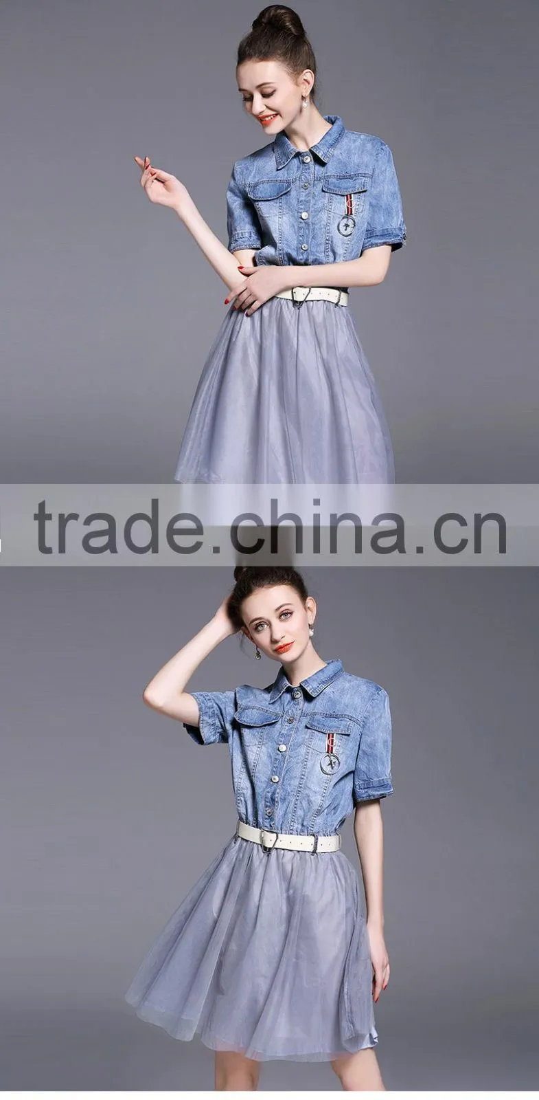 MAXNEGIO Women Fashion False Two-piece Bubble Dress Casual Women Gauze Dresses