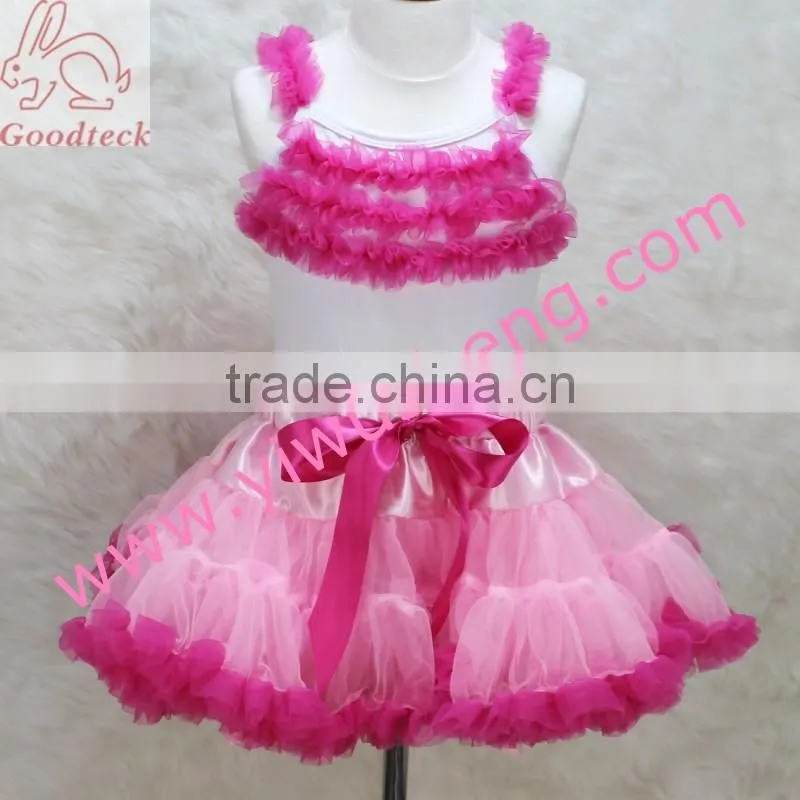 Hot sale cotton shirts, colorful pettiskirts, kids pettiskirt set,pettitops