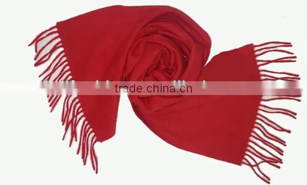 Hot sale winter warmer red fringe fashion scarf