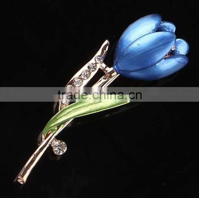F20043N flower brooches Colorful tulips brooch pins fashion elegant brooches