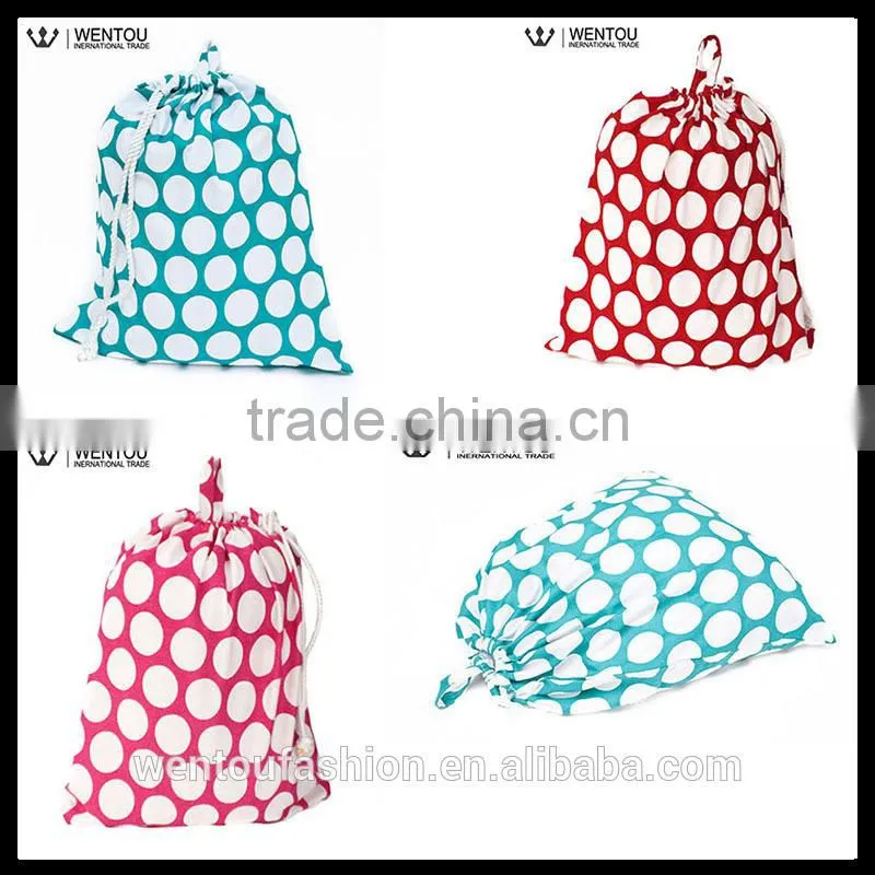 Fashion Chevron Polka Dot Cotton Cheap Laundry Bag