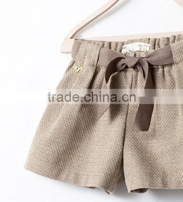 fashional girls short pants with belt