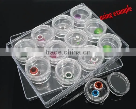 Wholesale 1 Set (12PCs) Clear Beads Display Storage Case Box