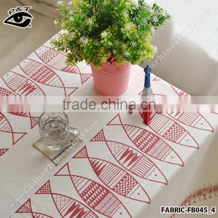 Wholesale Linen Fabric Fish Pattern fabric for household