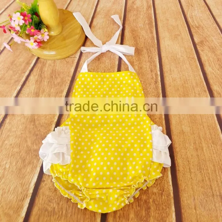 Infant Girls' Printed Skirted Rompers Lace Ruffles Jumpsuit