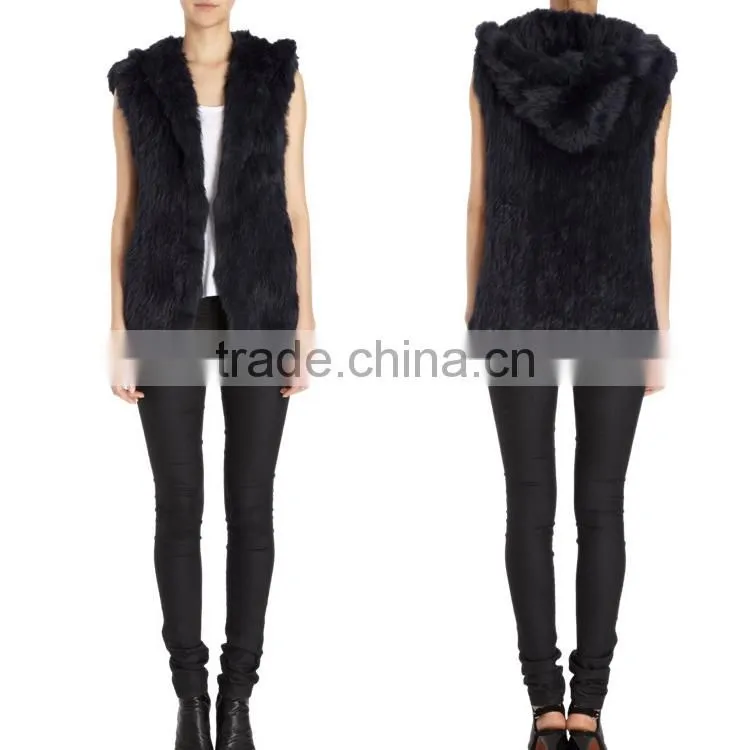 YR253 Lots of Color Rabbit Fur Gilet/Fashion Women Fur Waistcoat Vest