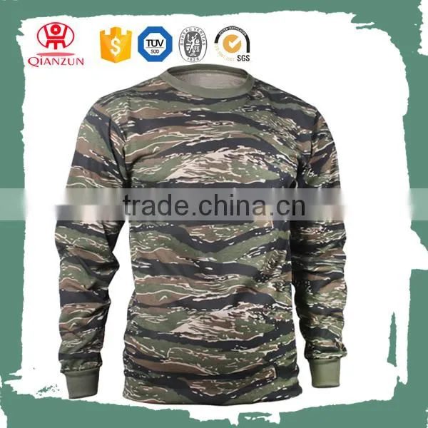 Custom camo men long sleeves collar t-shirt wholesale cheap