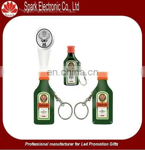 beer bottle jar shape led projector keychain