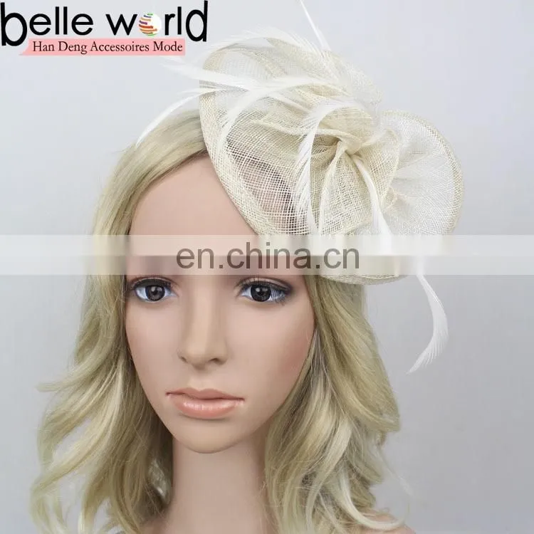 2016 Elegant Party Bridal Hair Barrette Feather Fascinator for Women