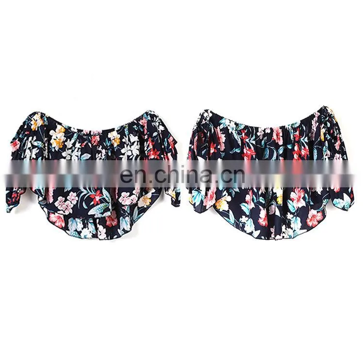 2018 Ladies wholesale printing floral sexy hot tops