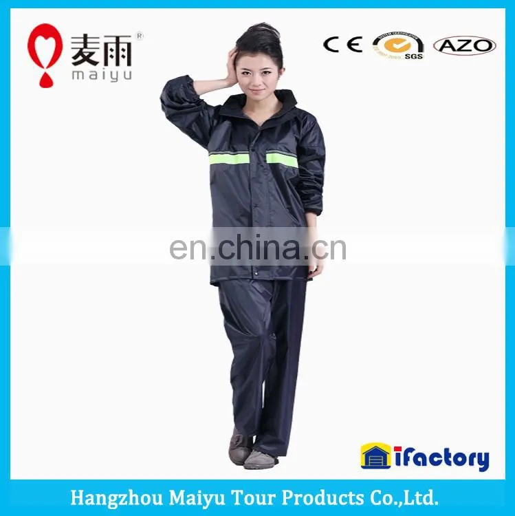 maiyu polyester raincoat with reflective tapes