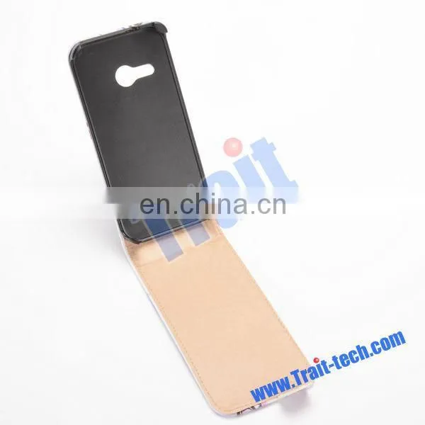 Whole Sale Magnetic Vertical PC+PU Leather Flip Case for HTC One M8 Mini
