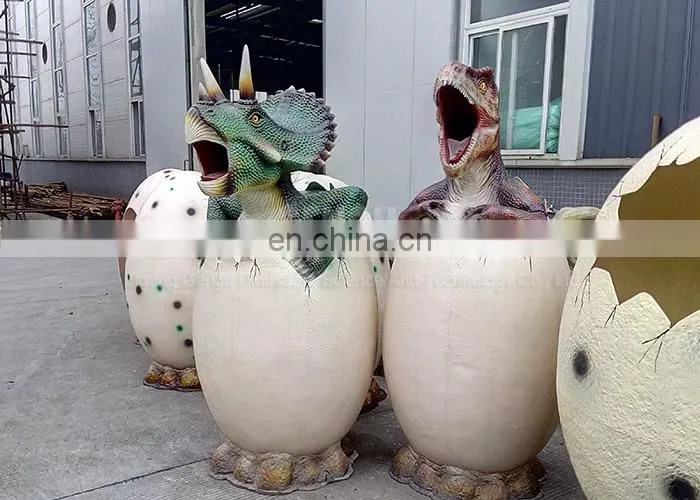 Zoo Park Decoration Fiberglass Dinosaur Trash Bin