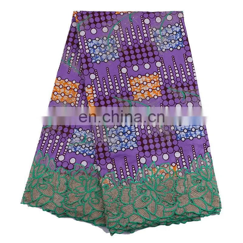 African New Arrival Wax Lace Fabric Material Cotton Ankara Embroidery Wax Print Fabric L170727001