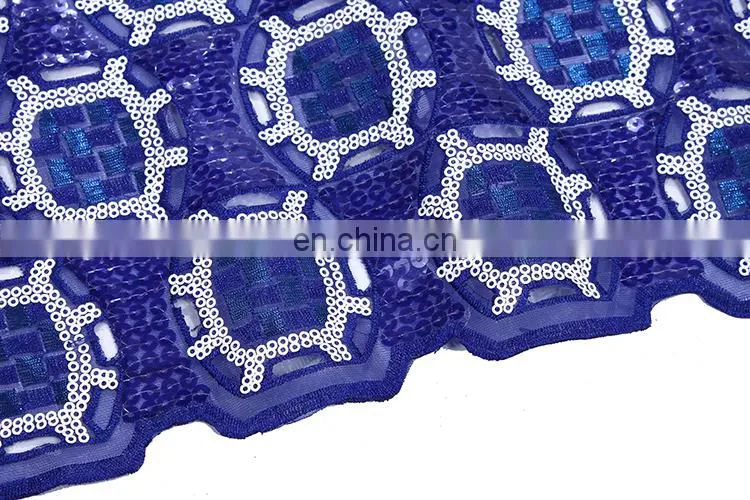 Sexy women sequinence African organza lace fabric