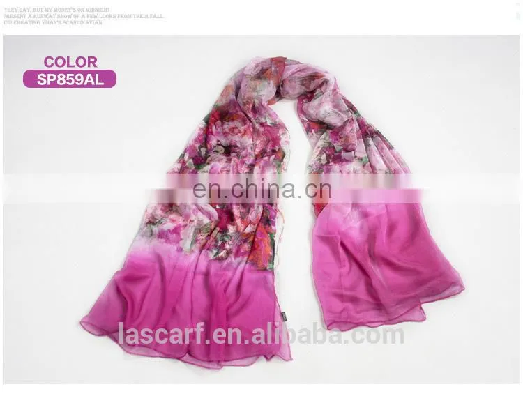2015fashion style newest high quality silk crepe georgette digital printing scarfs(SP859L)