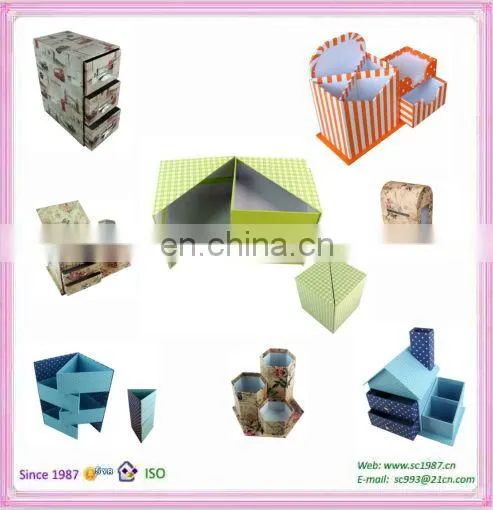 House shaped paper gift box with photo frame and drawers