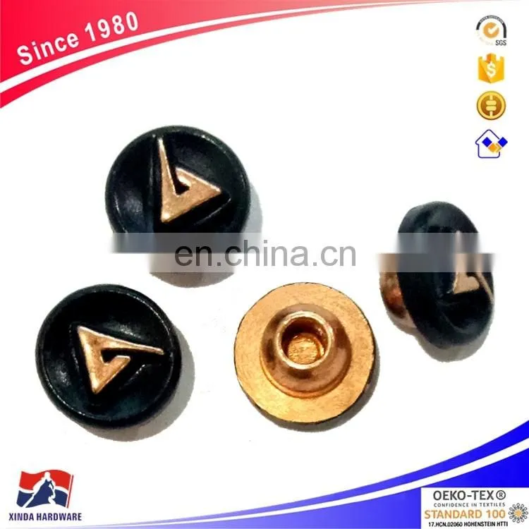 Fashion metal jean rivet with embossed logo