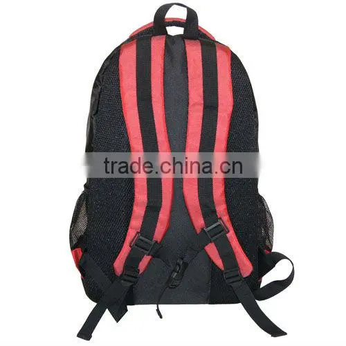 600D black and red Student backpack