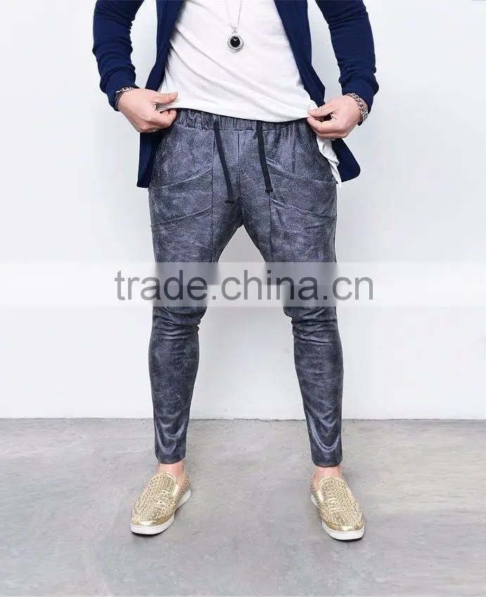 Double Pocket Crack Ankle Baggy Sweatpant Coated Standard Sports