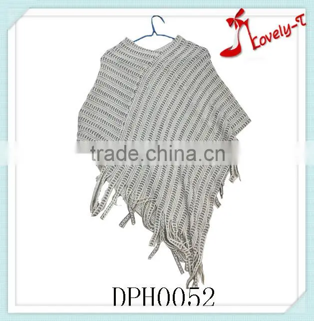 Hot sale new stylish poncho sweater wholesale cashmere poncho,ladies knit poncho sweater