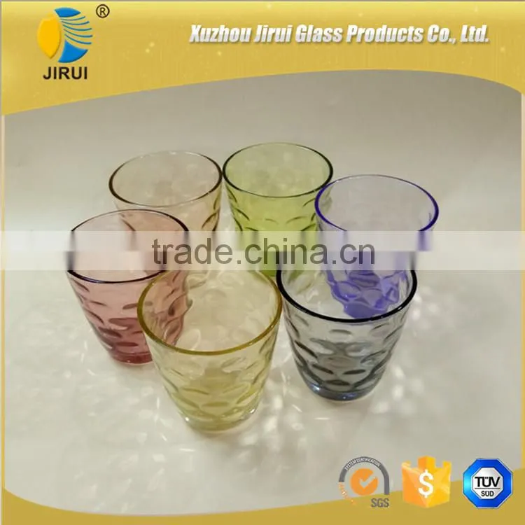 280ml Round Shape Colorful Glass Cup