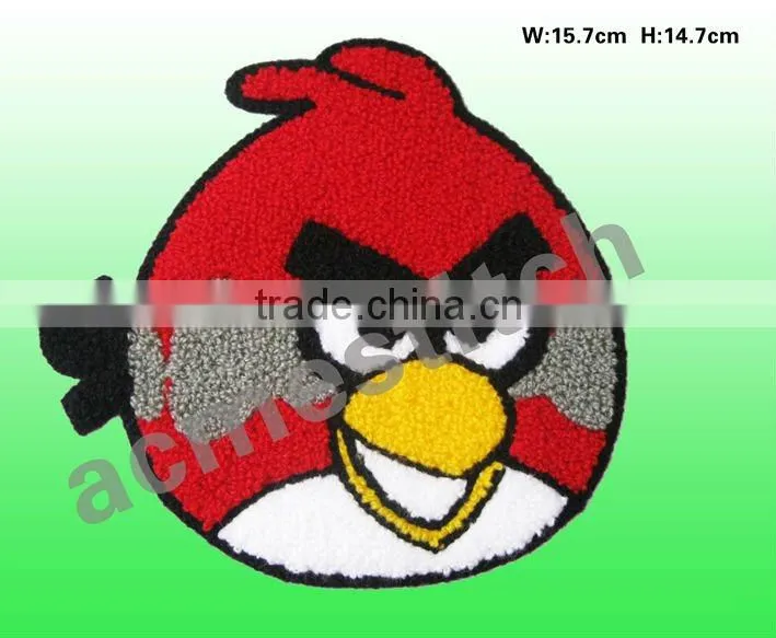 Towel embroidery patch black kitty sew-on or iron-on
