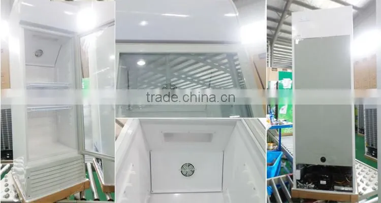 Glass door showcase refrigerator, vitrine refrigerator