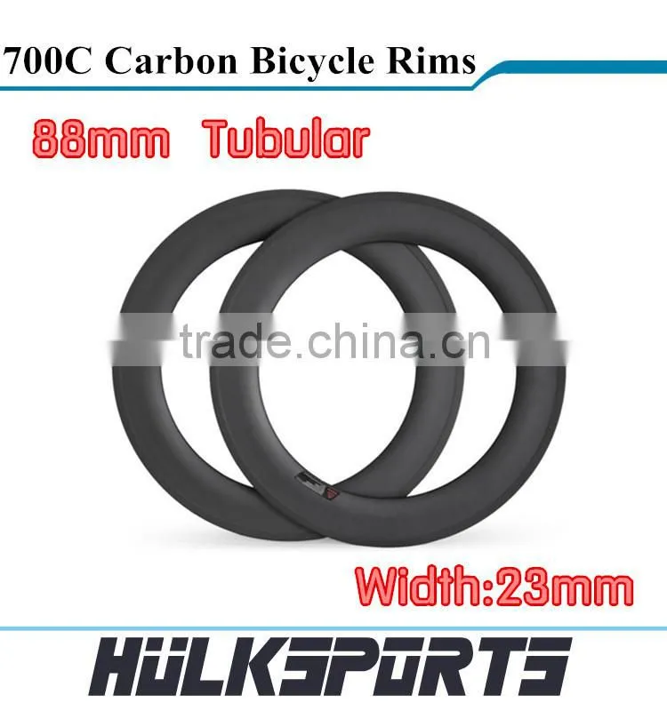 700c full carbon road bicycle rims Chinese carbon rim cheap carbon tubular rims 88mm