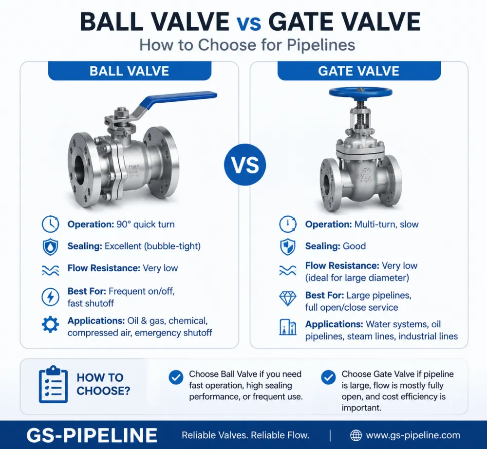 Ball Valve vs Gate Valve: How to Choose for Pipelines