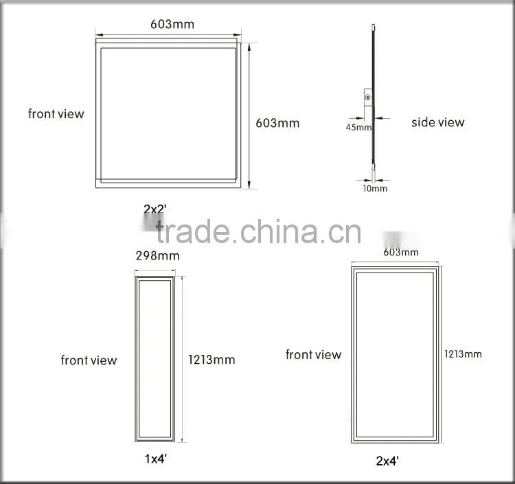 2X4 FTwhite motion sensor 50W led panel light 600x1200