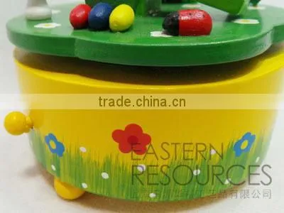 Round Shape Easter Rabbit Music Box Table Decoration