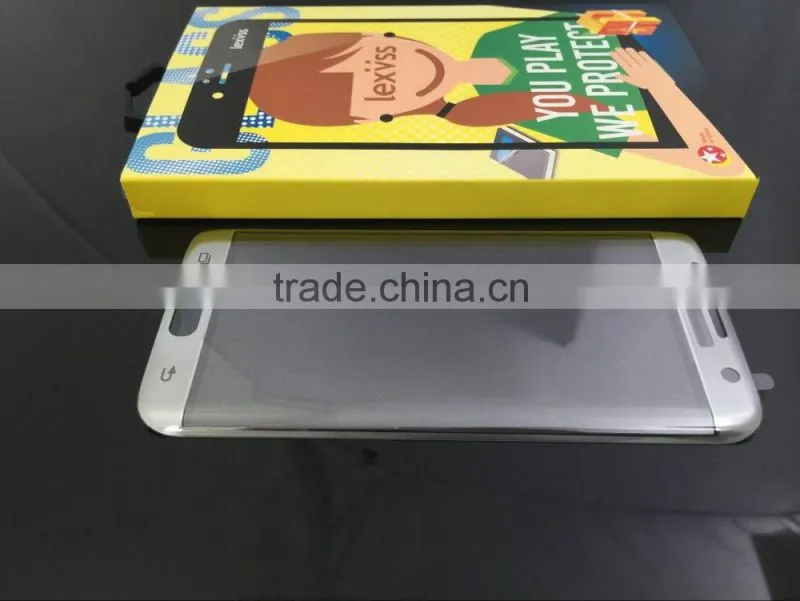0.33mm 3D full size Brushed electroplating tempered glass screen protector film for Samsng S7 Edge