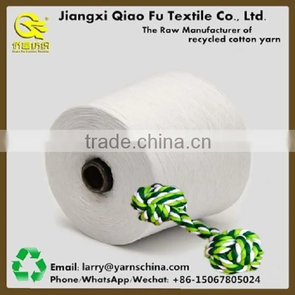 Open End Carded Recycled Cotton Polyester Yarn for Making Hand Made Colorful Pet Rope Ball Toys