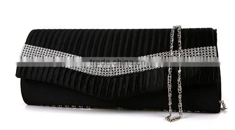 Hot sale korea rhinestone evening bag shoulder bag with chain