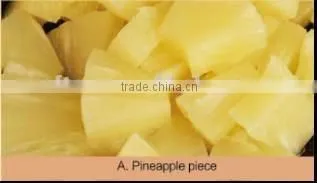 Fresh canned pineapple piece in syrup