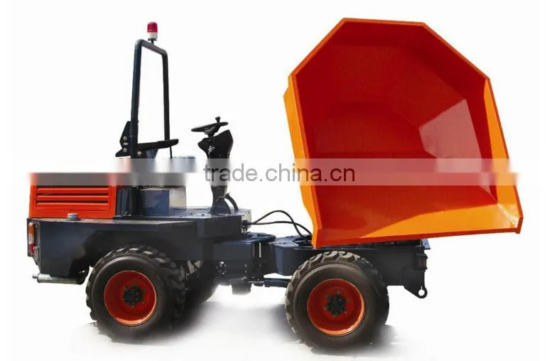 3ton site dumper with rotary bucket,1.5cbm capacity cabin A/C
