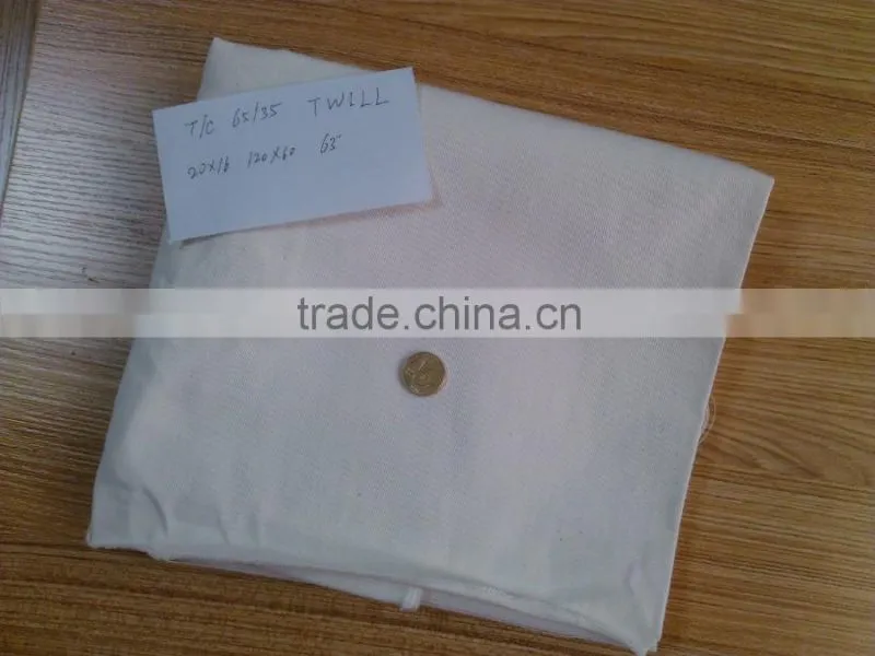 T/C 65/35 TWILL 20*16 120*60 63" fabric supplier