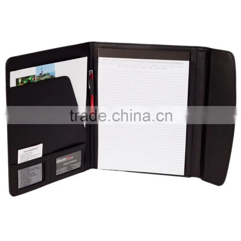 professional vinyl pu leather portfolio with snap closure
