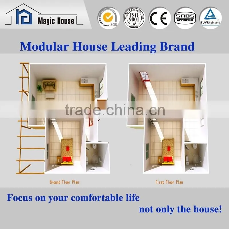 2016 Hot Promotion high quality light steel frame modern two storey house designs