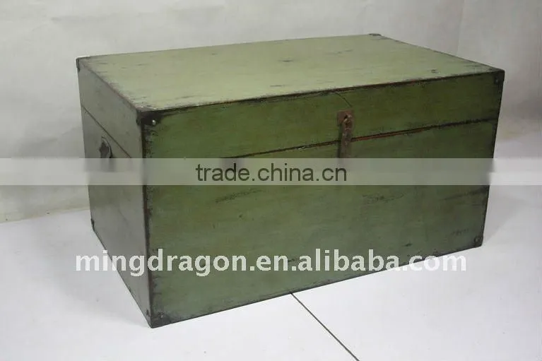 chinese antique red lacquered wooden trunk