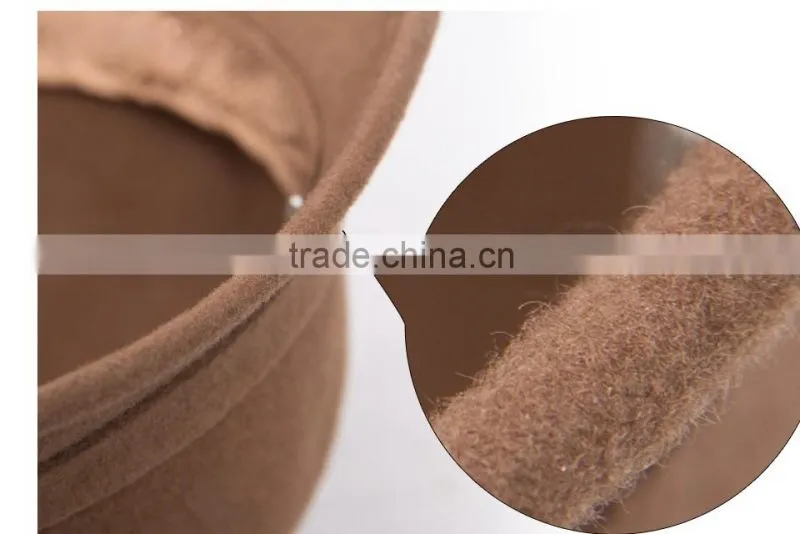Elegant lady fashion woolen felt hat with ribbon