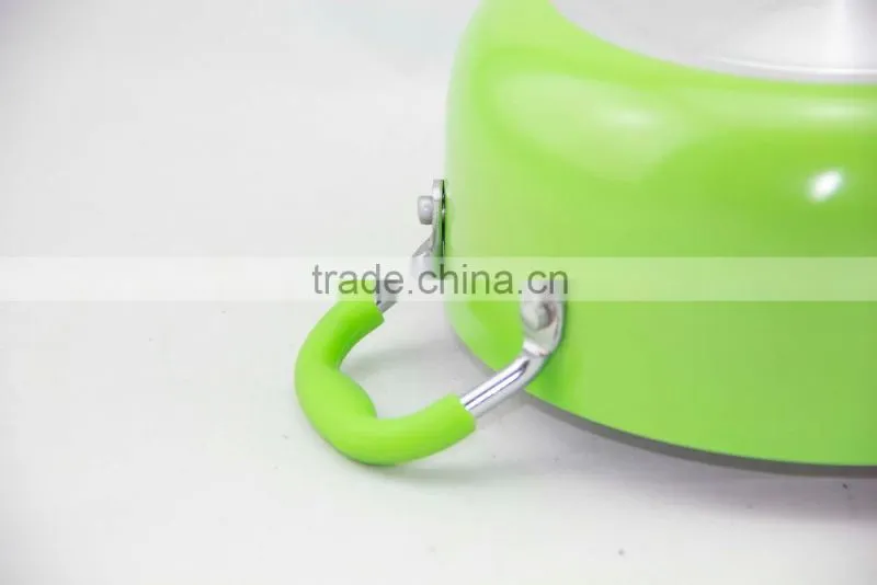 Elegant Aluminum Non Stick Coating Pressed/Forged Caldero with Two Ears and Glass Lid