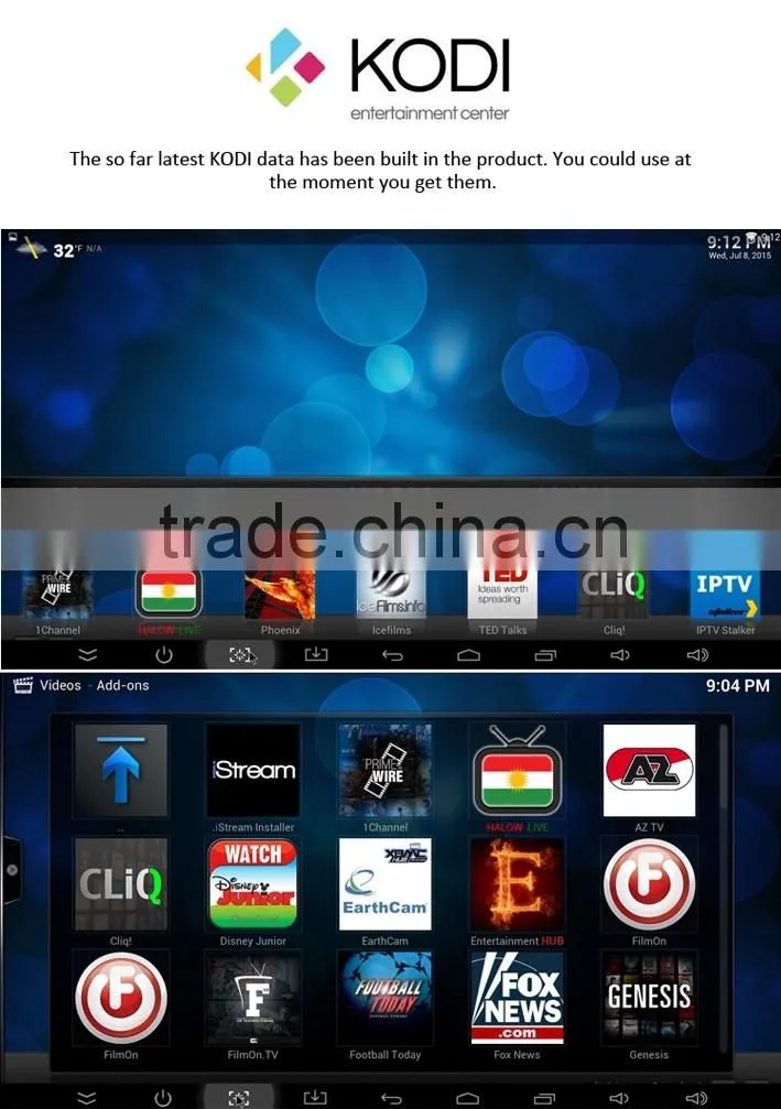 Kodi Built in Android 4.4 Amlogic S805 Quad Core MXV Netflix TV Android TV Box